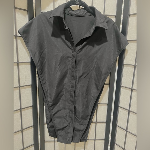 SLEEVELESS OPEN SIDE BUTTON DOWN TOP, PUNK, GOTH, UNBRANDED WOMEN SIZE M - Picture 4 of 9